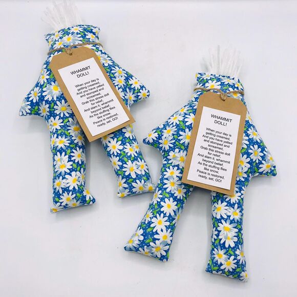 Stress Whammit Dolls for Office or Home Bright Blue Daisy 12 Inches - Picture 1 of 5